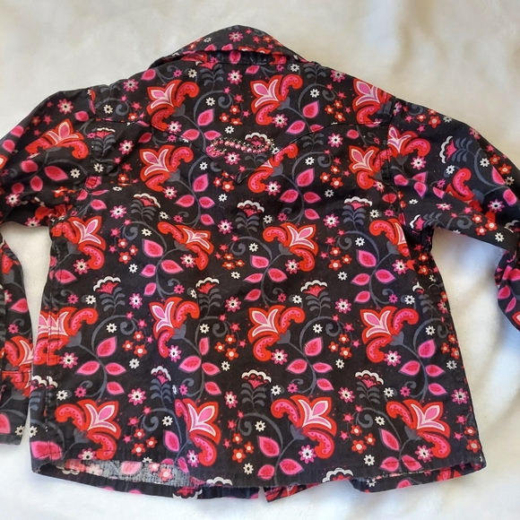 Cowgirl Hardware Long Sleeve Western Shirt 6 Months Pink Black rhinestone Cotton - Picture 8 of 9
